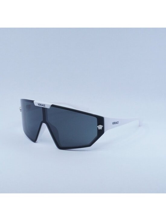 Versace VE4461 314/87 Sunglasses White Shield Frame,Grey with Silver Clip-On main image 9